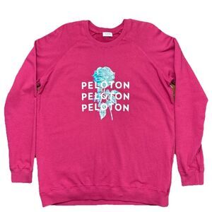 PELOTON SWEATSHIRT BERRY COLOR WITH LOGO ROSE ON FRONT OVERSIZED WOMENS LARGE